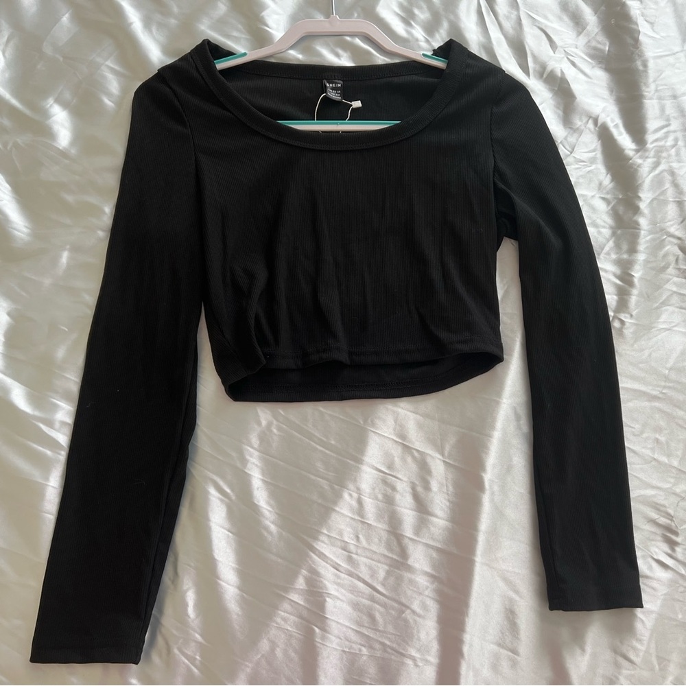 Shein Black Long Sleeve crop top